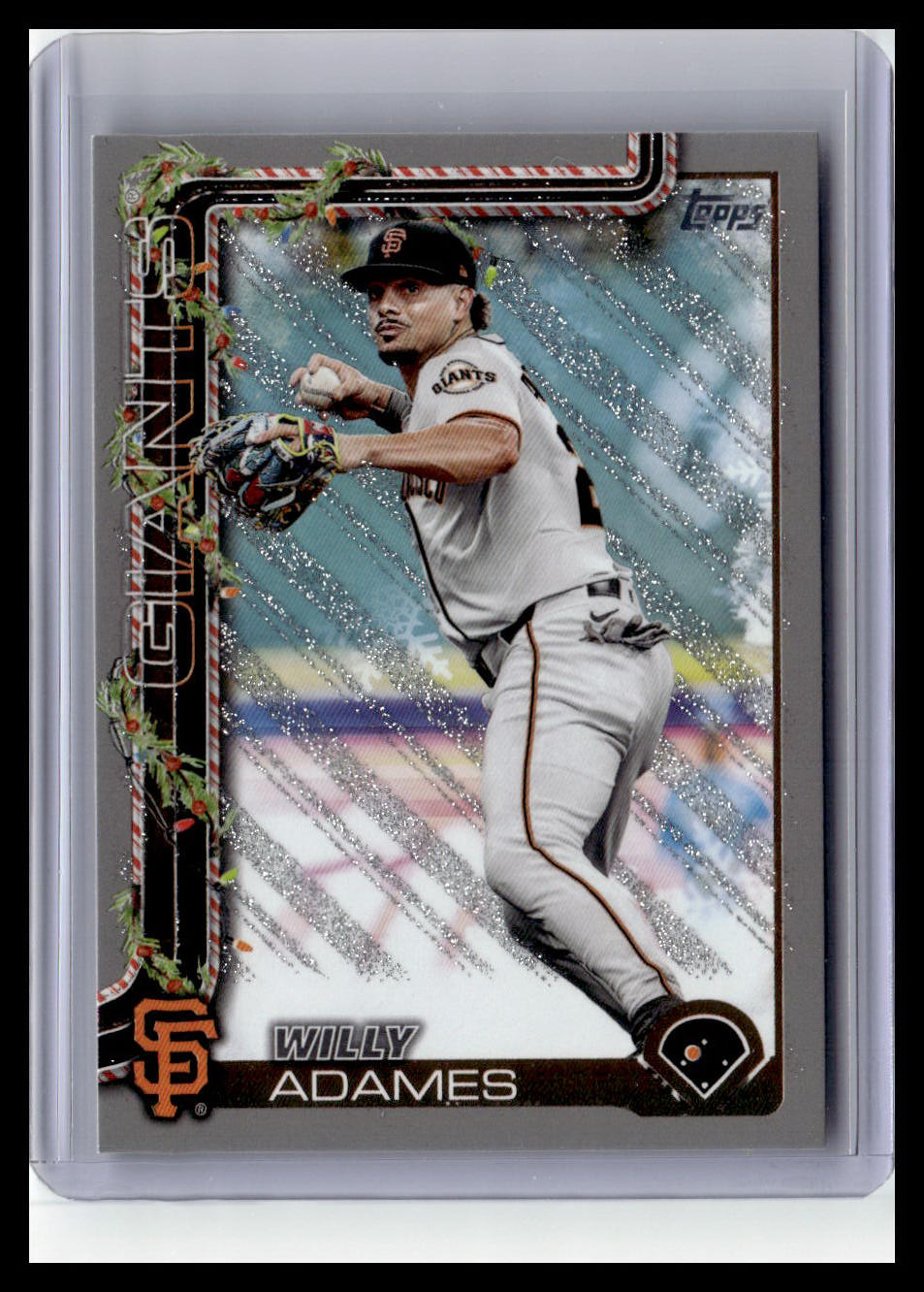2025 Topps Holiday #H110 Willy Adames Silver Glitter Holiday
