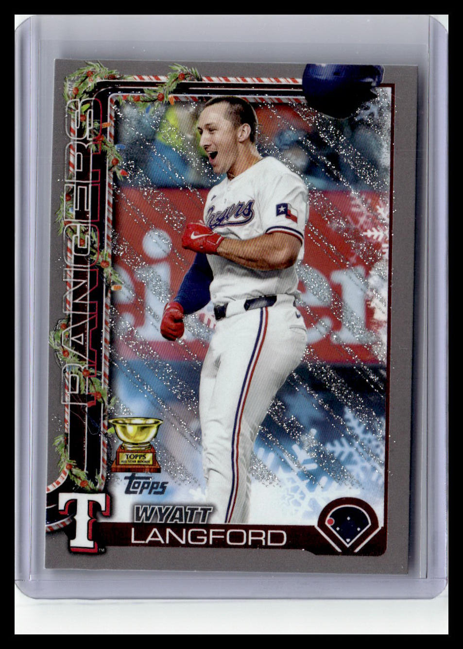 2025 Topps Holiday #H87 Wyatt Langford Silver Glitter Holiday
