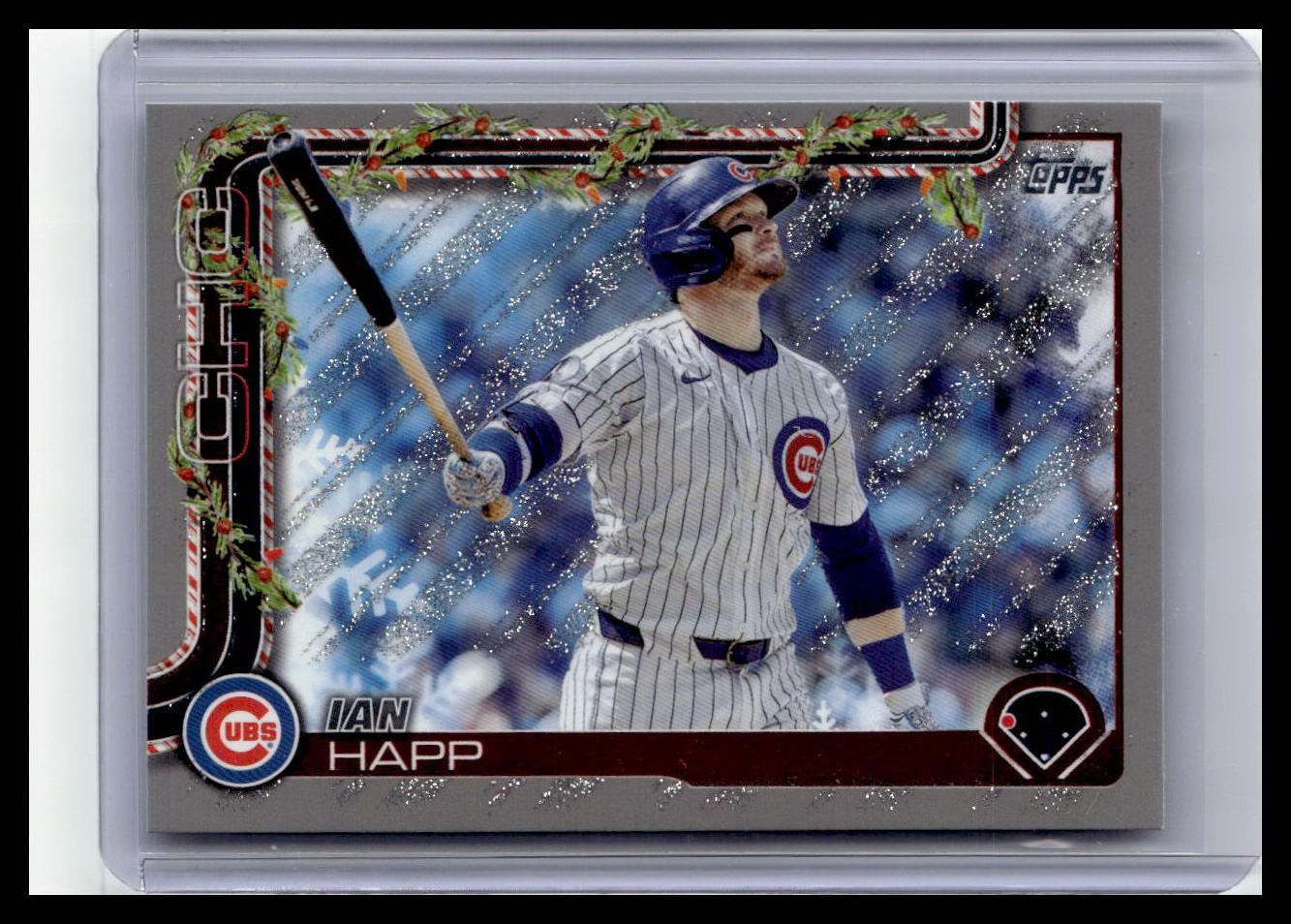 2025 Topps Holiday #H27 Ian Happ Silver Glitter Holiday