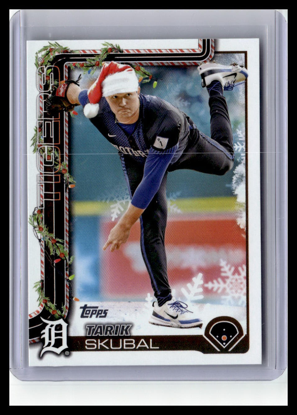 2025 Topps Holiday #H74b Tarik Skubal Santa Hat Variation