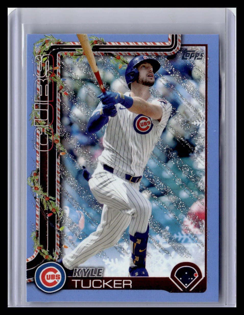 2025 Topps Holiday #H26 Kyle Tucker Light Blue & White Glitter
