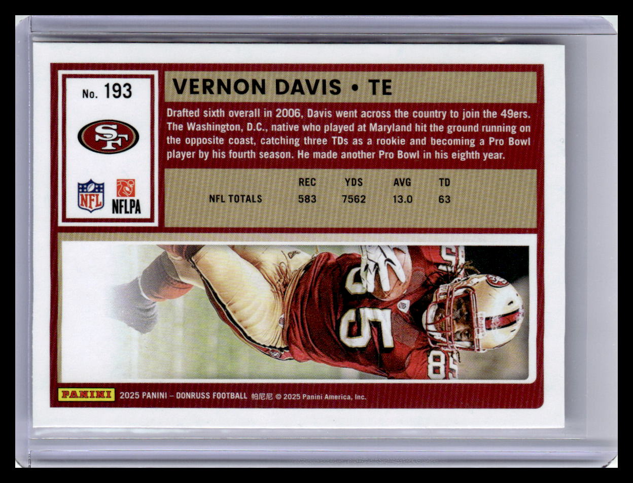 2025 Donruss #193 Vernon Davis
