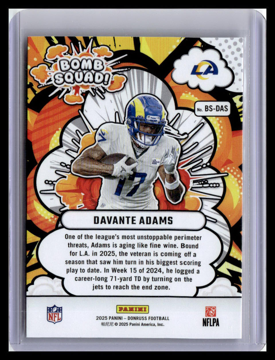 2025 Donruss #BS-DAS Davante Adams Bomb Squad