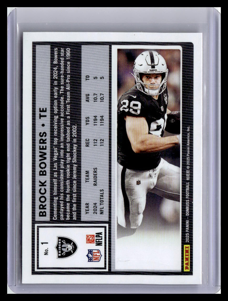 2025 Donruss #1 Brock Bowers Red Press Proof