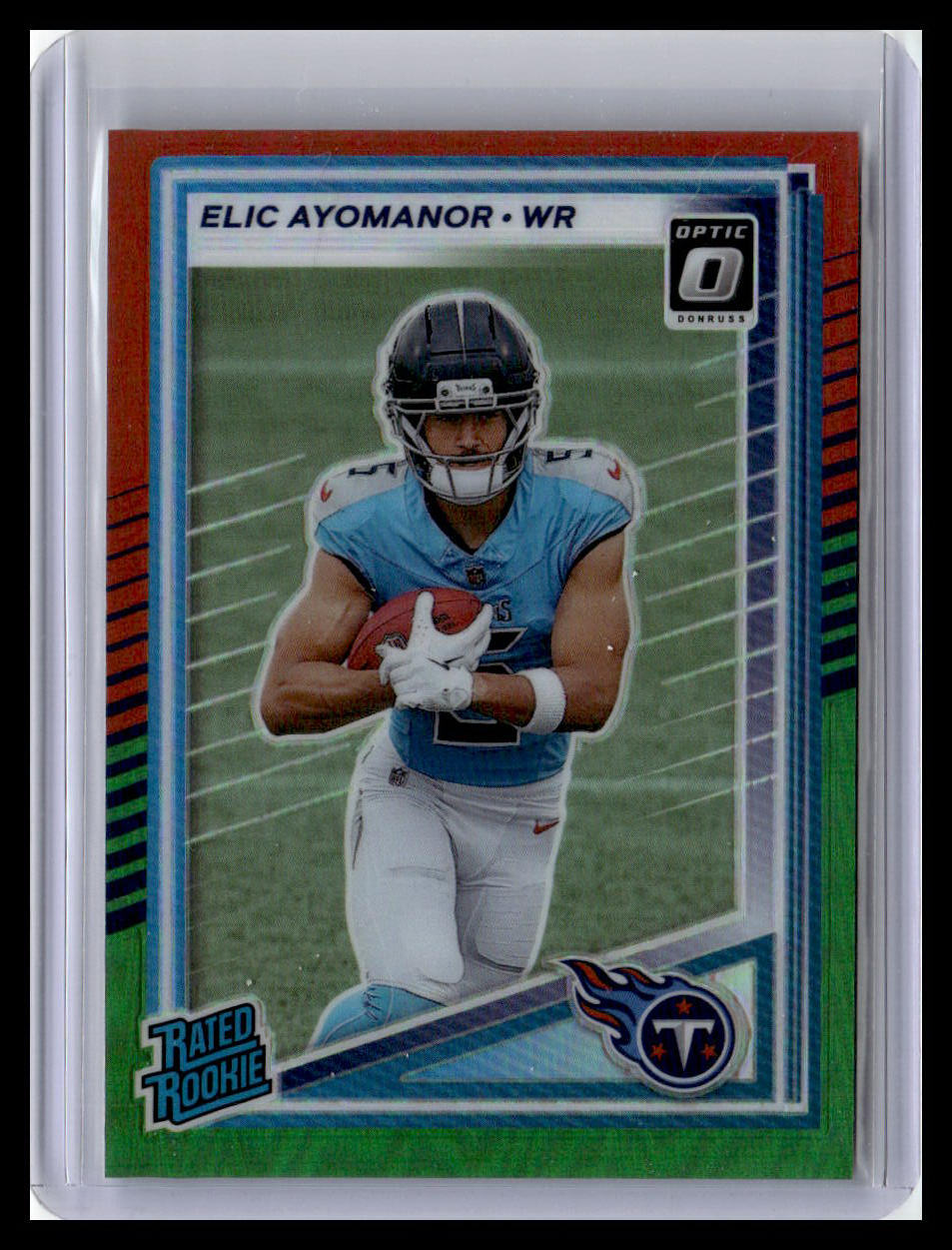 2025 Donruss #339 Elic Ayomanor Red & Green Rated Rookie