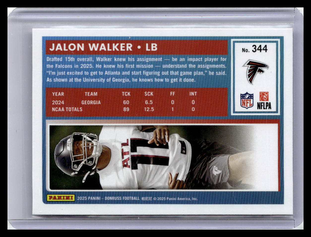2025 Donruss #344 Jalon Walker Rated Rookie