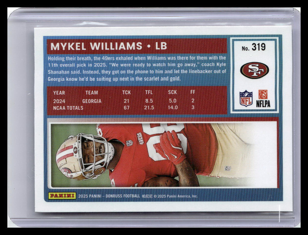 2025 Donruss #319 Mykel Williams Rated Rookie