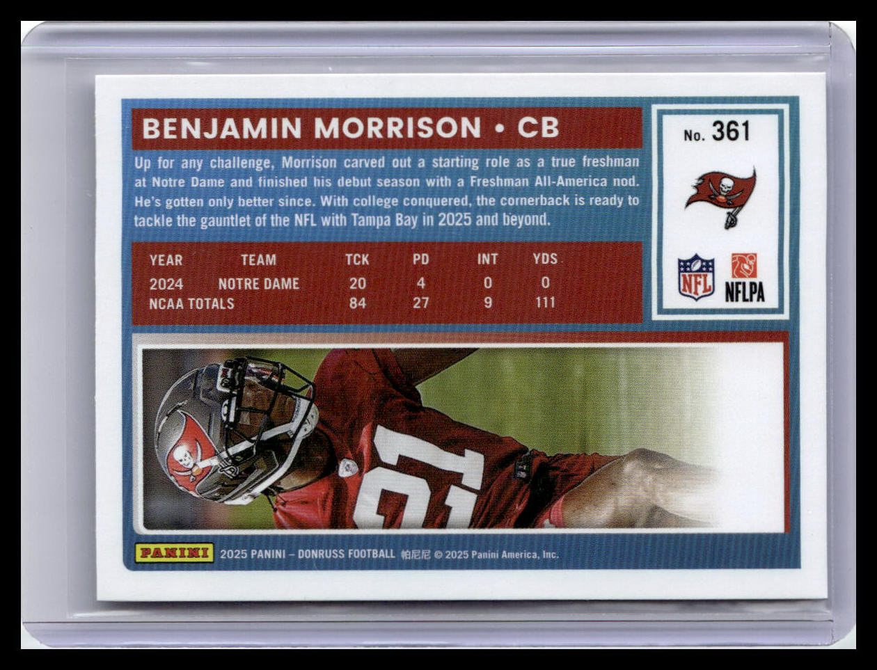 2025 Donruss #361 Benjamin Morrison Rated Rookie