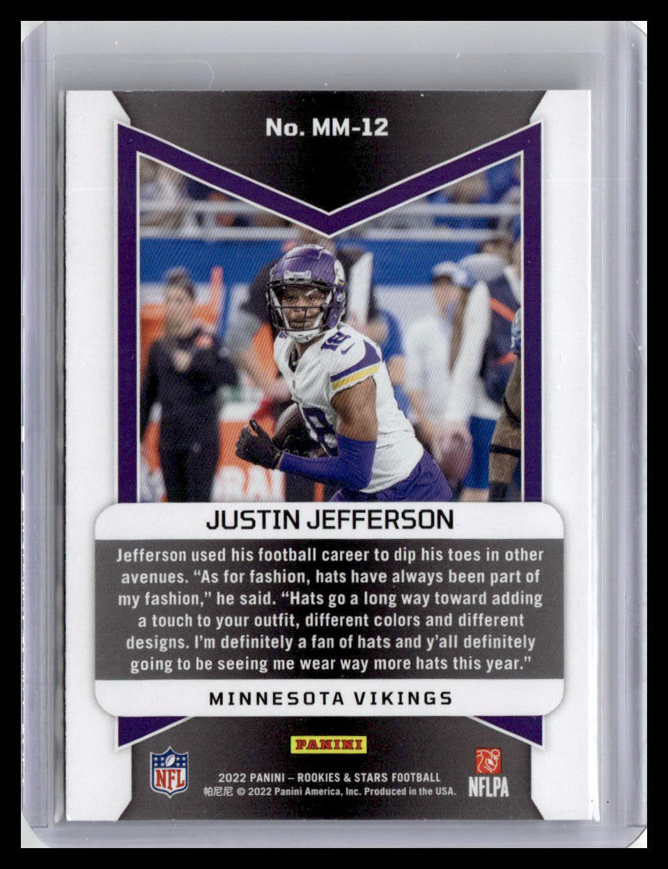 2022 Panini Rookies & Stars #MM-12 Justin Jefferson Man In Motion