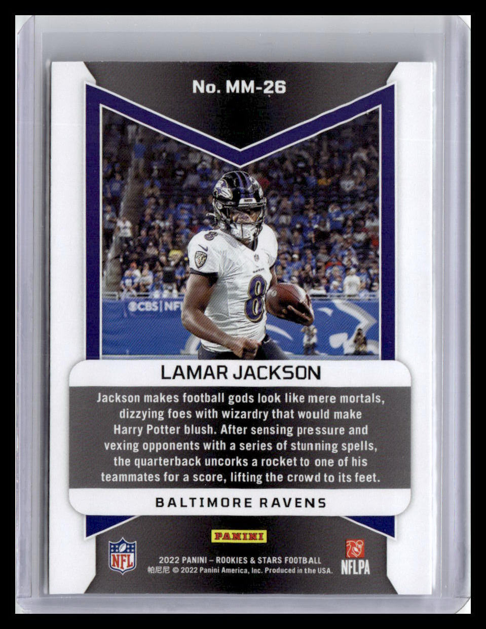 2022 Panini Rookies & Stars #MM-26 Lamar Jackson Man In Motion