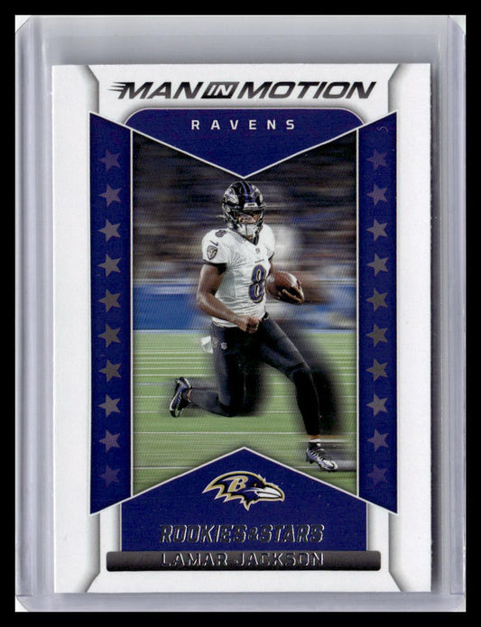 2022 Panini Rookies & Stars #MM-26 Lamar Jackson Man In Motion
