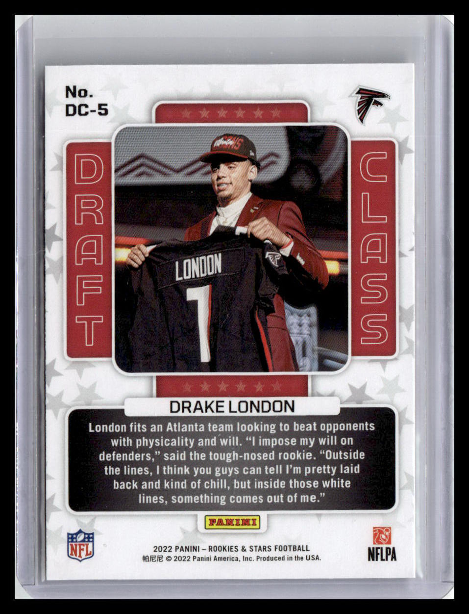 2022 Panini Rookies & Stars #DC-5 Drake London Draft Class