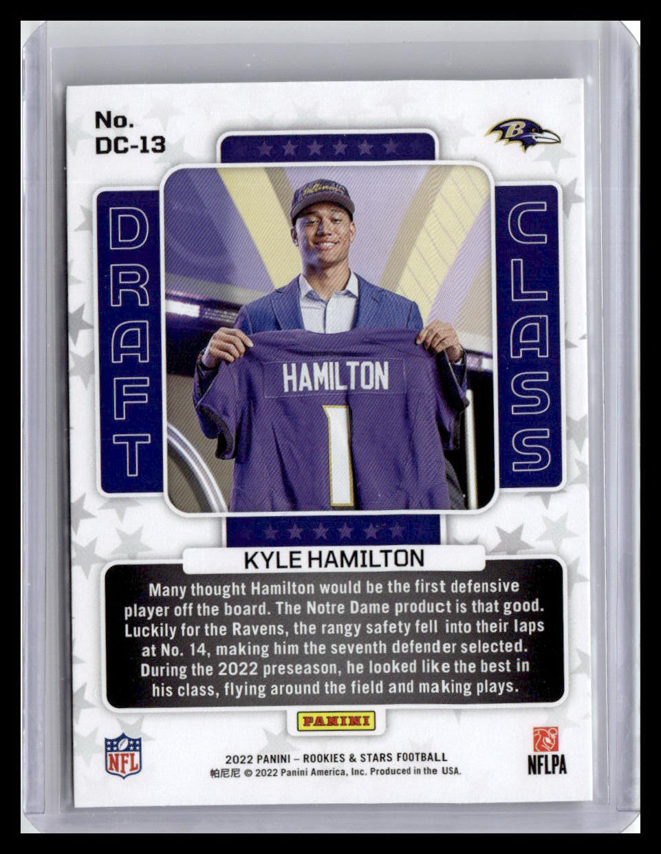 2022 Panini Rookies & Stars #DC-13 Kyle Hamilton Draft Class