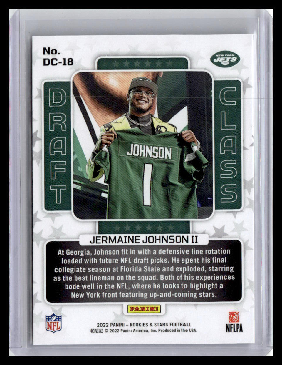 2022 Panini Rookies & Stars #DC-18 Jermaine Johnson II Draft Class