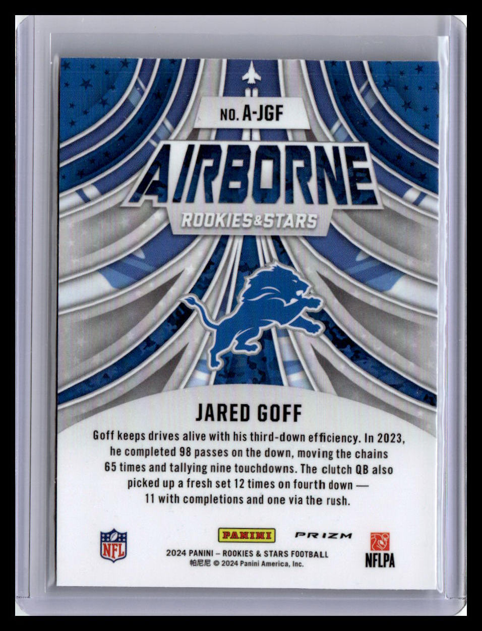 2024 Panini Rookies & Stars #A-JGF Jared Goff Airborne Red Plaid