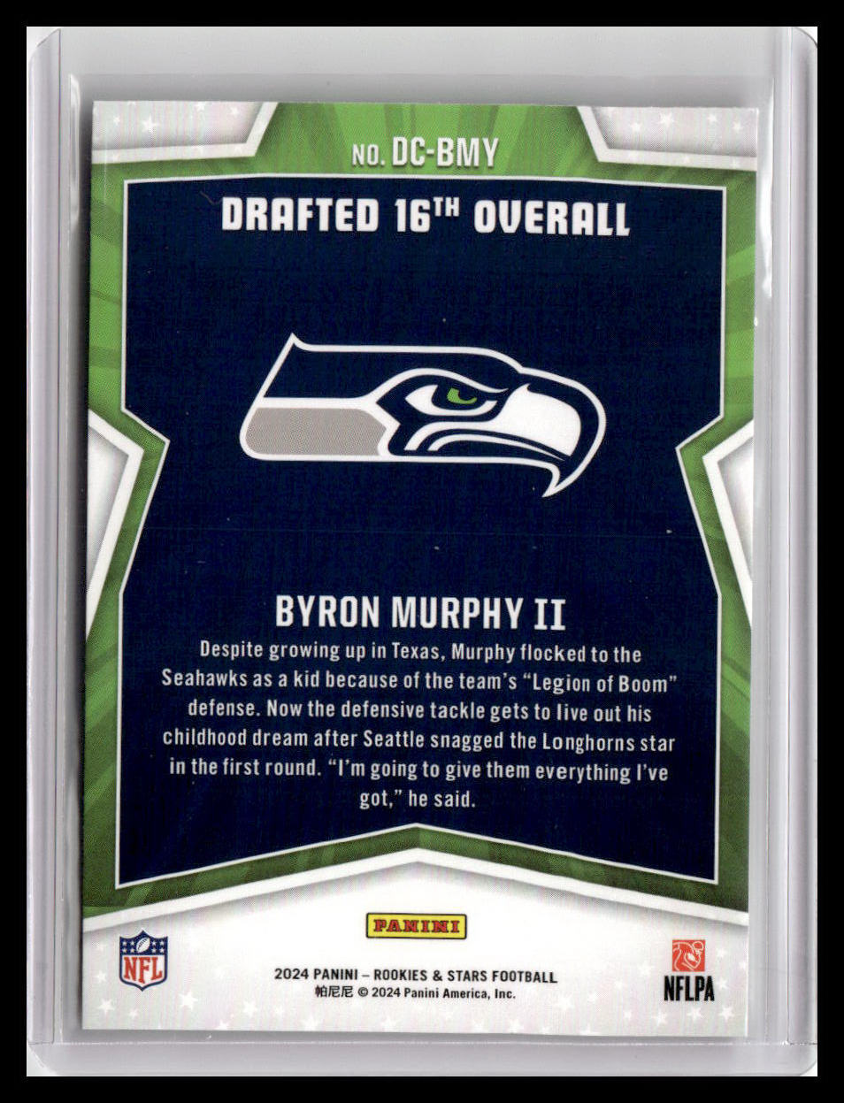 2024 Panini Rookies & Stars #DC-BMY Byron Murphy II Draft Class