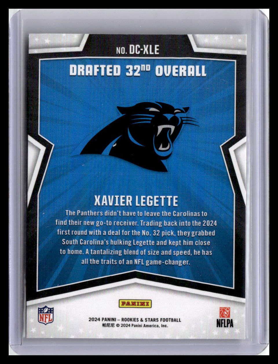 2024 Panini Rookies & Stars #DC-XLE Xavier Legette Draft Class