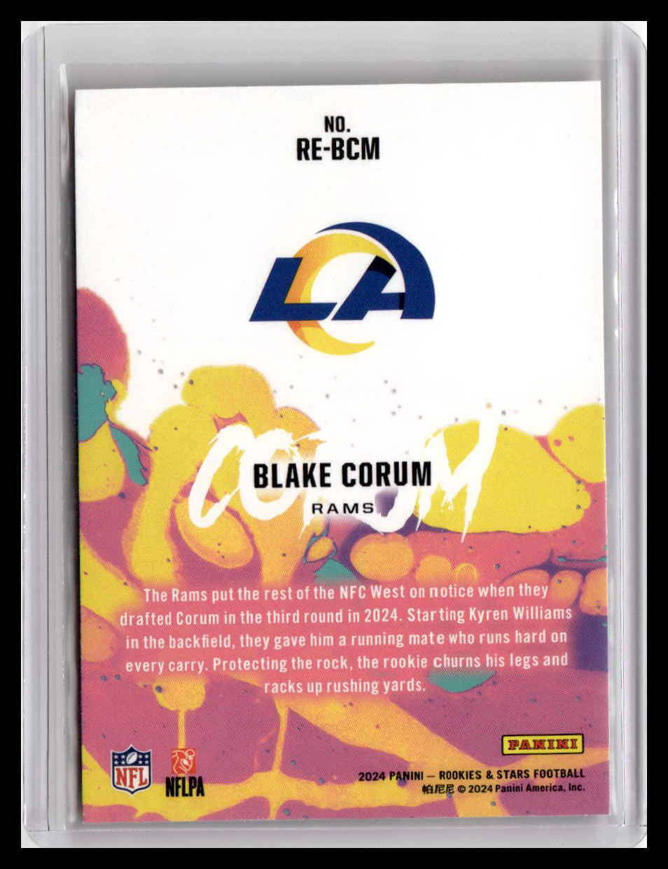 2024 Panini Rookies & Stars #RE-BCM Blake Corum Rookie Exclusive