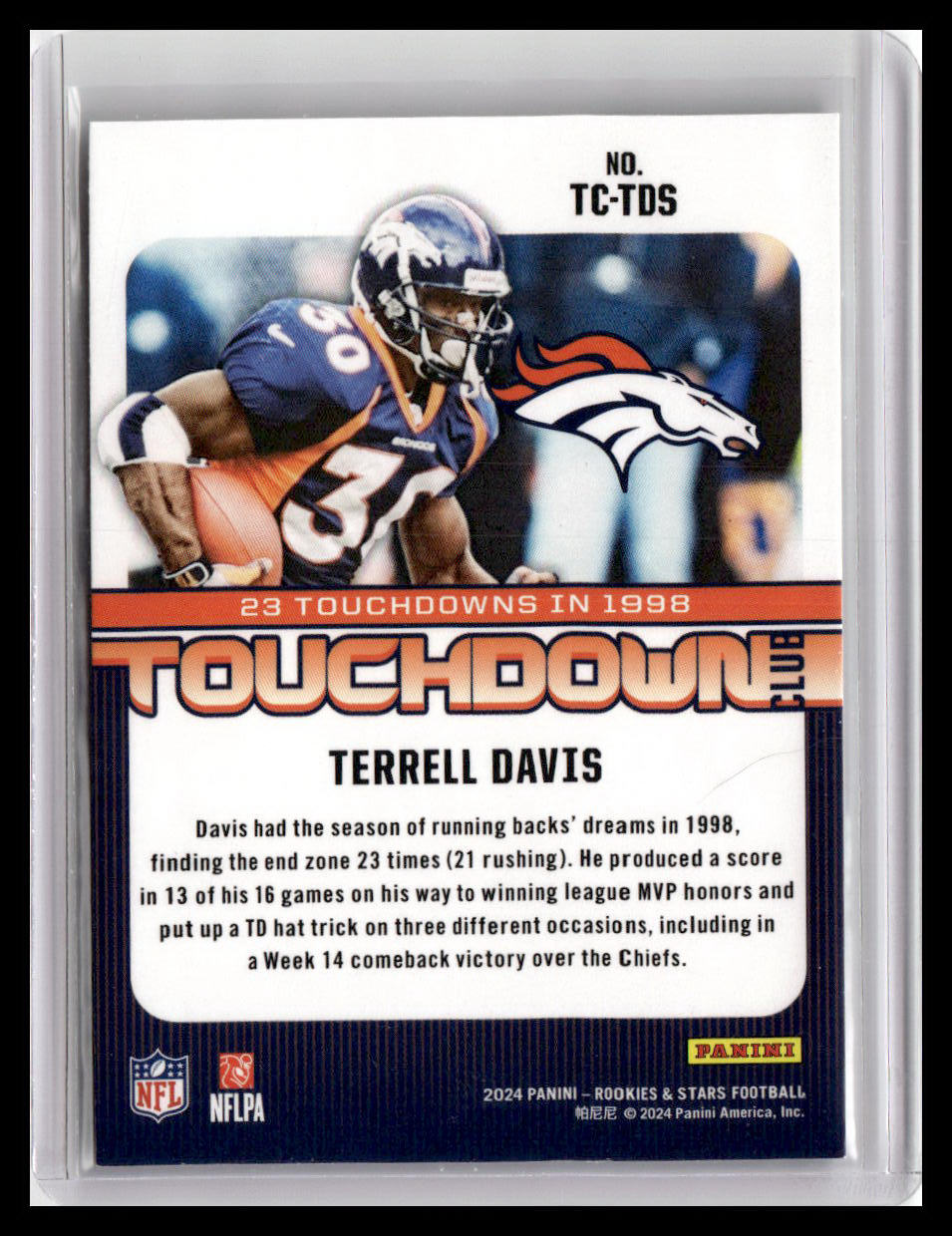 2024 Panini Rookies & Stars #TC-TDS Terrell Davis Touchdown Club