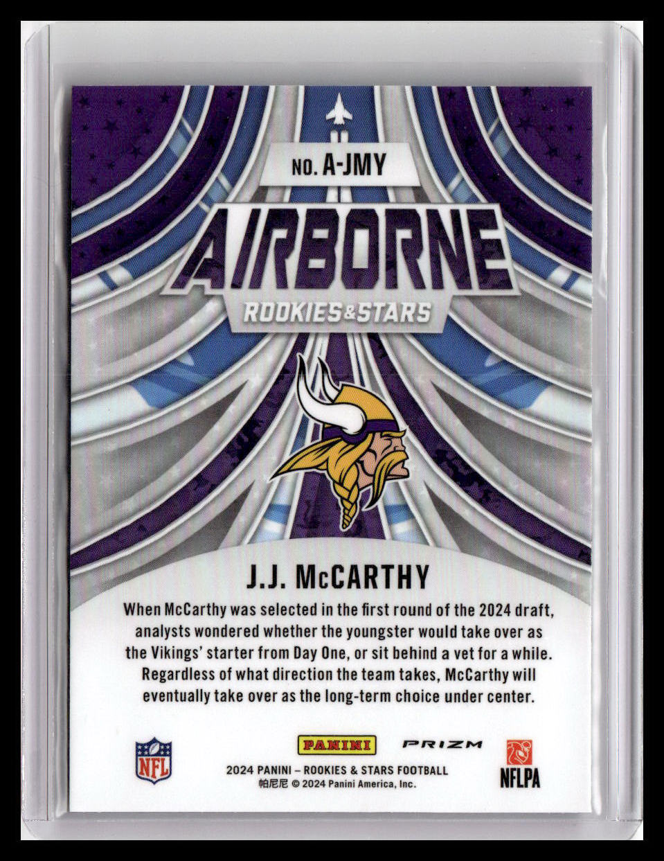 2024 Panini Rookies & Stars #A-JMY J.J. McCarthy Airborne Red Plaid