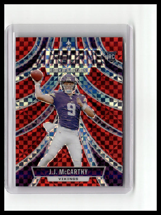 2024 Panini Rookies & Stars #A-JMY J.J. McCarthy Airborne Red Plaid