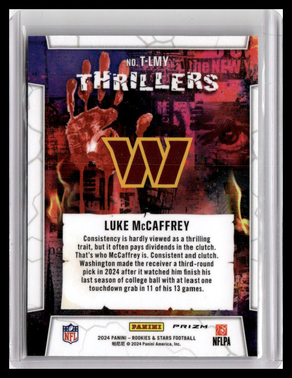 2024 Panini Rookies & Stars #T-LMY Luke McCaffrey Thrillers Red Plaid