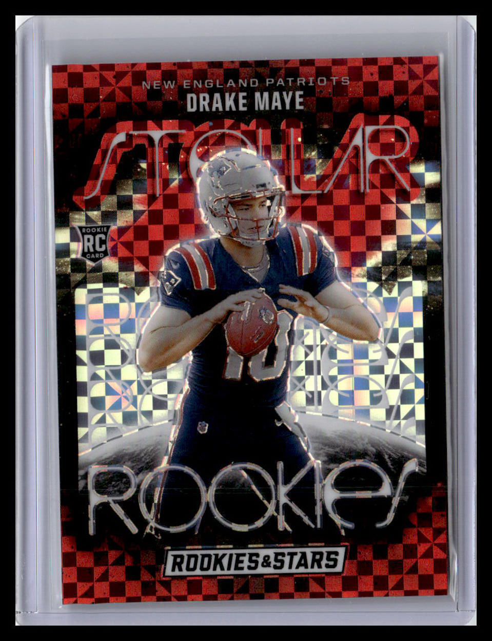 2024 Panini Rookies & Stars #SR-DME Drake Maye Stellar Rookies Red Plaid