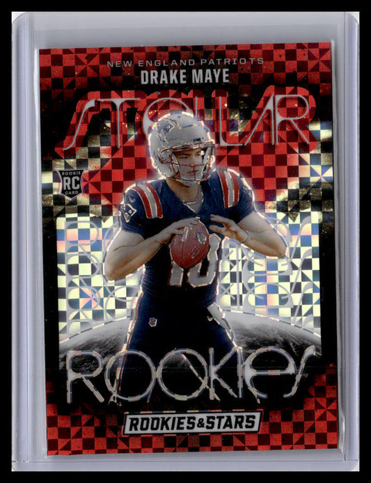 2024 Panini Rookies & Stars #SR-DME Drake Maye Stellar Rookies Red Plaid