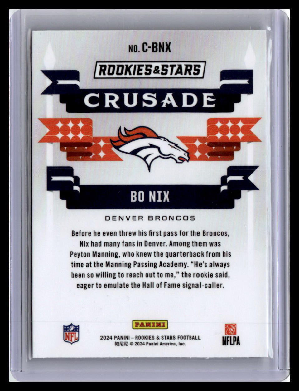 2024 Panini Rookies & Stars #C-BNX Bo Nix Crusade Red Plaid