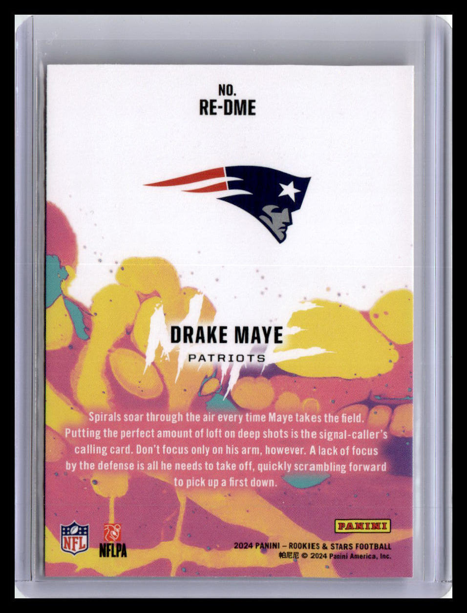 2024 Panini Rookies & Stars #RE-DME Drake Maye Rookie Exclusive