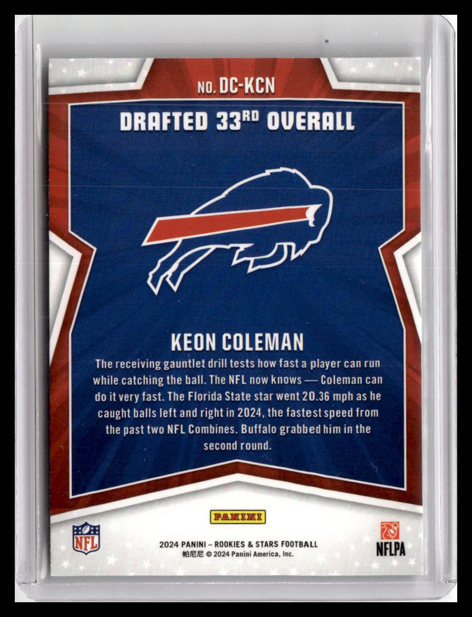 2024 Panini Rookies & Stars #DC-KCN Keon Coleman Draft Class