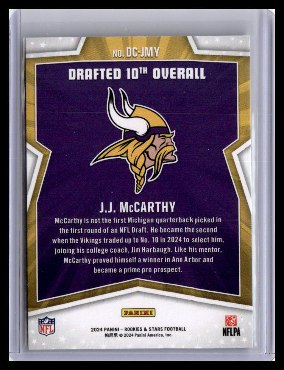 2024 Panini Rookies & Stars #DC-JMY J.J. McCarthy Draft Class