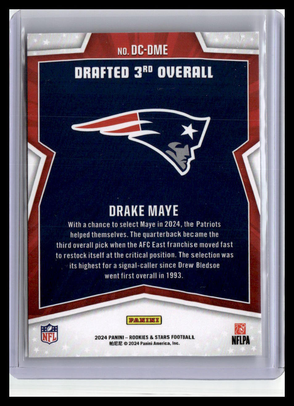 2024 Panini Rookies & Stars #DC-DME Drake Maye Draft Class