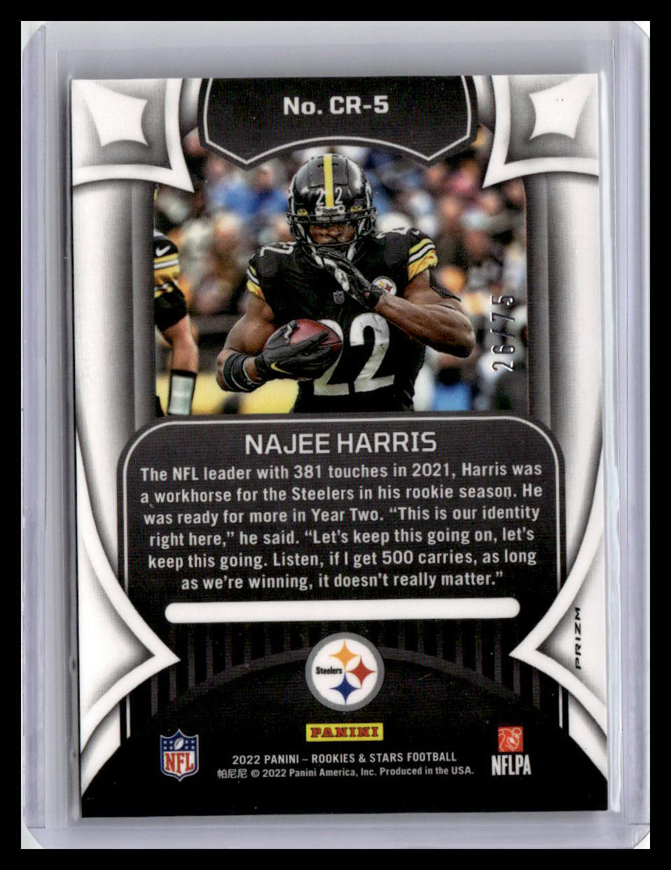 2022 Panini Rookies & Stars #CR-5 Najee Harris Crusade Pink #/75