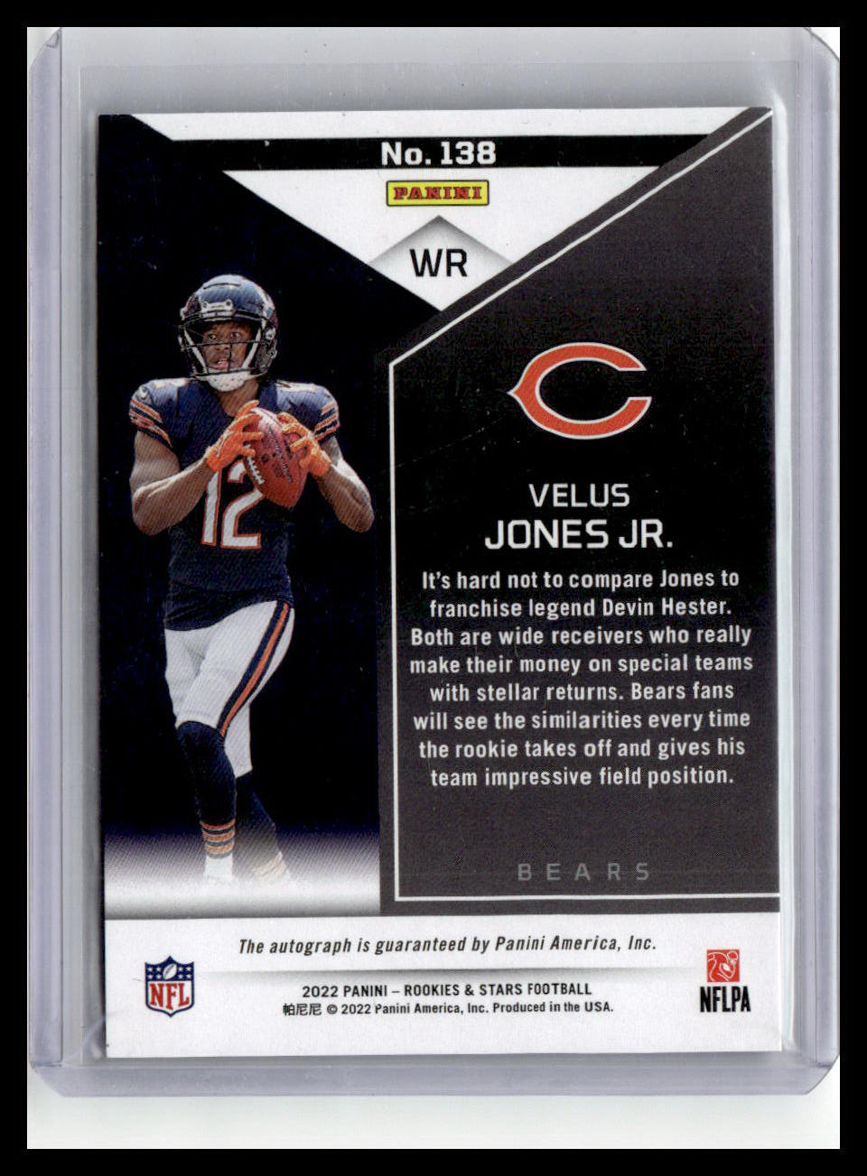2022 Panini Rookies & Stars #138 Velus Jones Jr. Rookies Signatures #/299