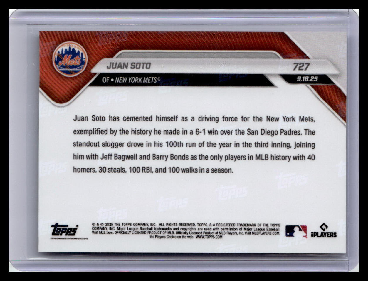 2025 Topps Now #727 Juan Soto