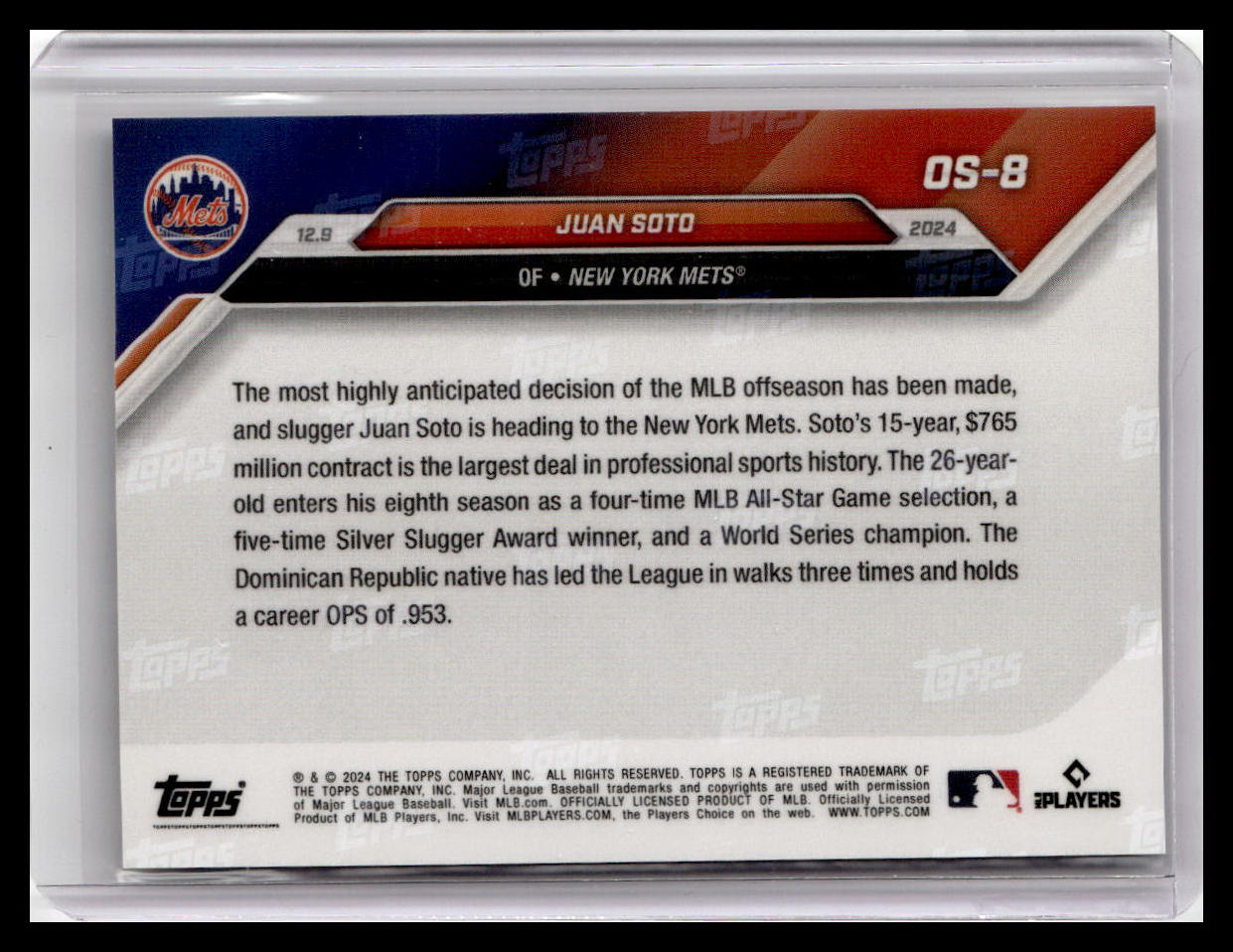 2024-25 Topps Now Off-Season #OS-8 Juan Soto