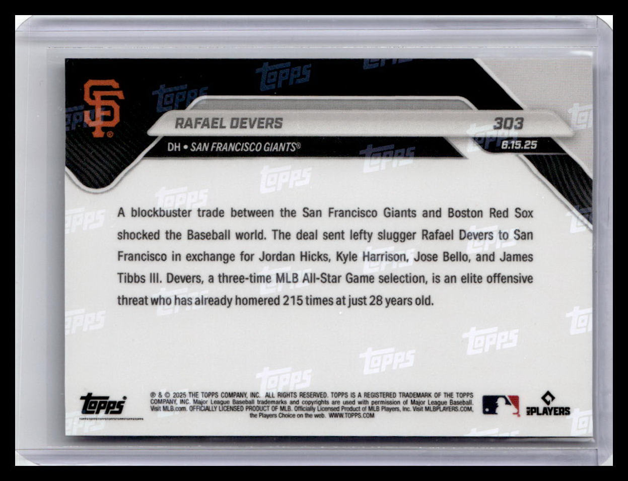 2025 Topps Now #303 Rafael Devers