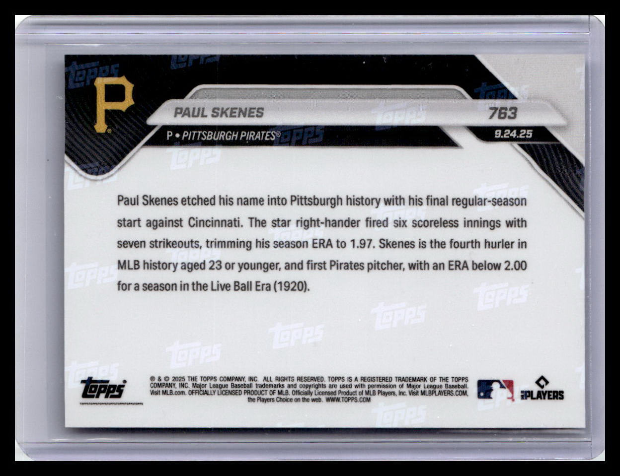 2025 Topps Now #763 Paul Skenes