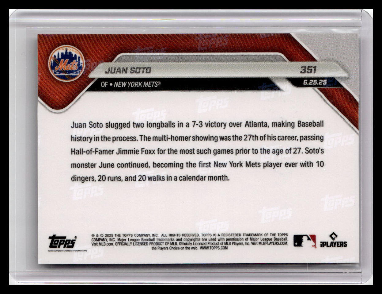 2025 Topps Now #351 Juan Soto