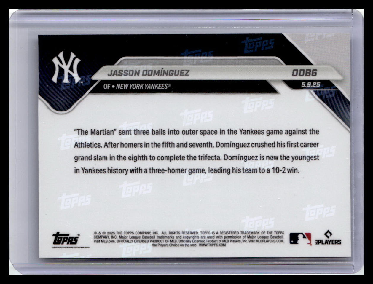 2025 Topps Now Road to Opening Day Bonus #ODB6 Jasson Dominguez