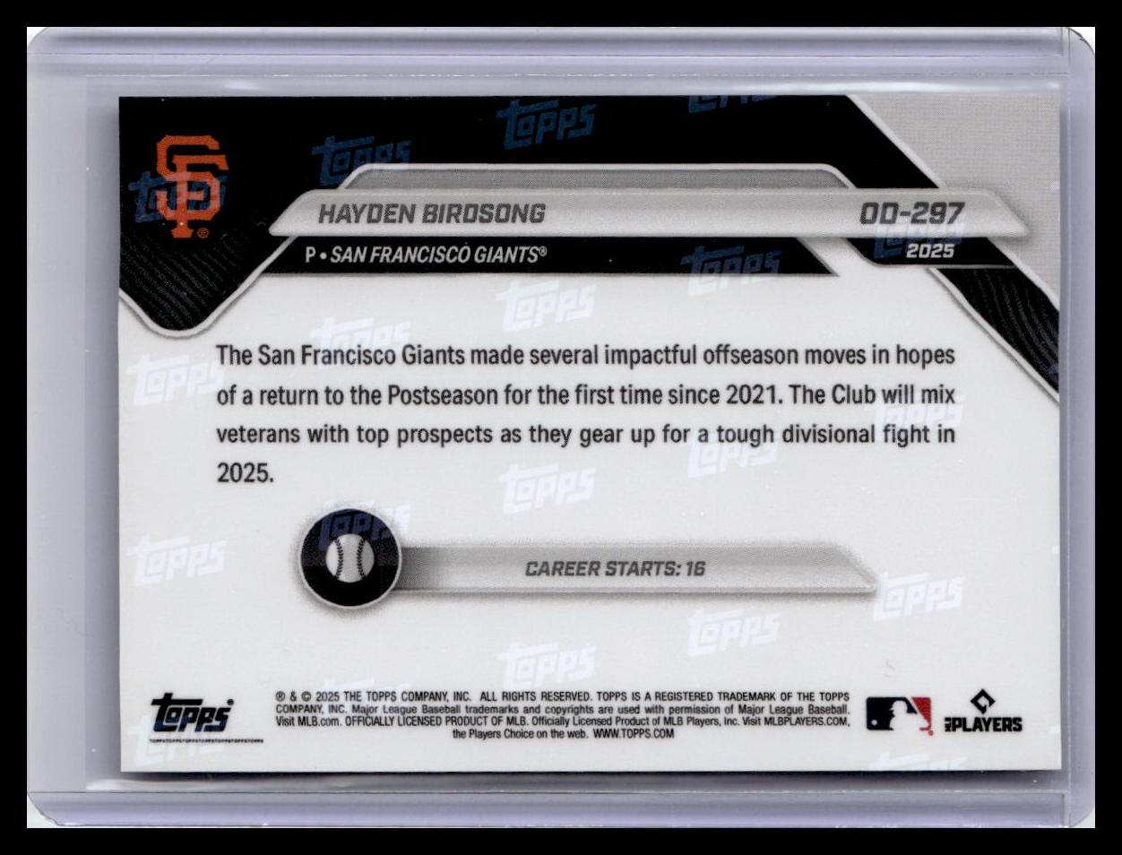 2025 Topps Now Road to Opening Day #OD-297 Hayden Birdsong
