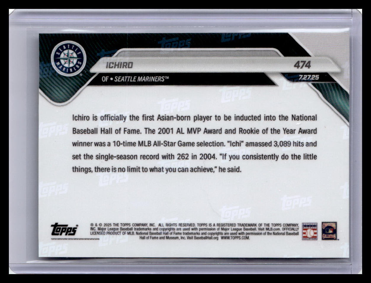 2025 Topps Now #474 Ichiro (HOF)
