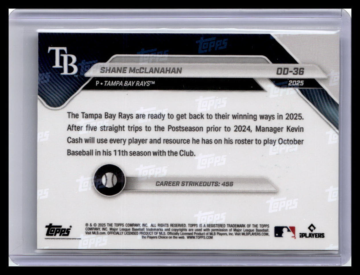 2025 Topps Now Road to Opening Day #OD-36 Shane McClanahan