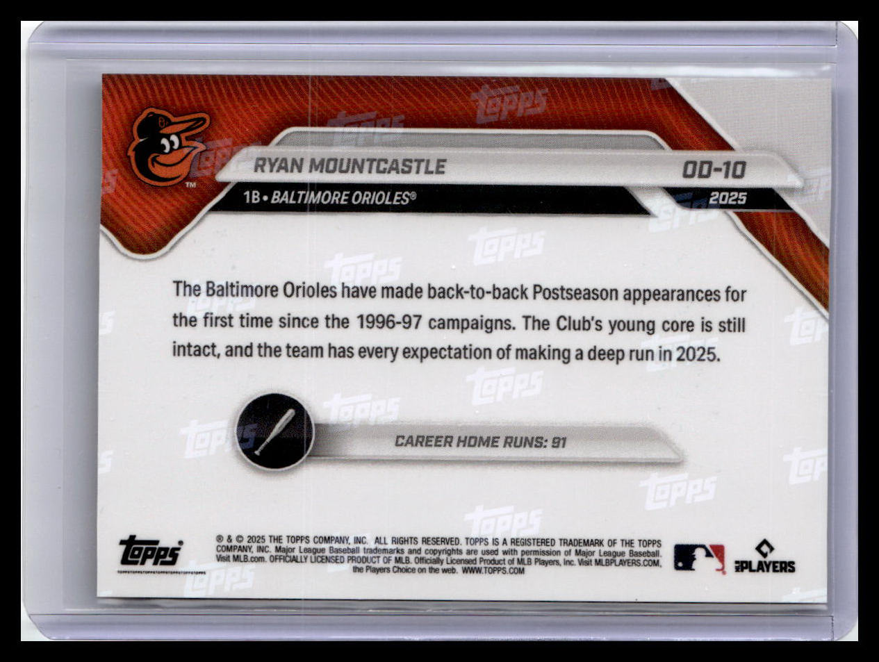 2025 Topps Now Road to Opening Day Baltimore Orioles #OD-10 Ryan Mountcastle