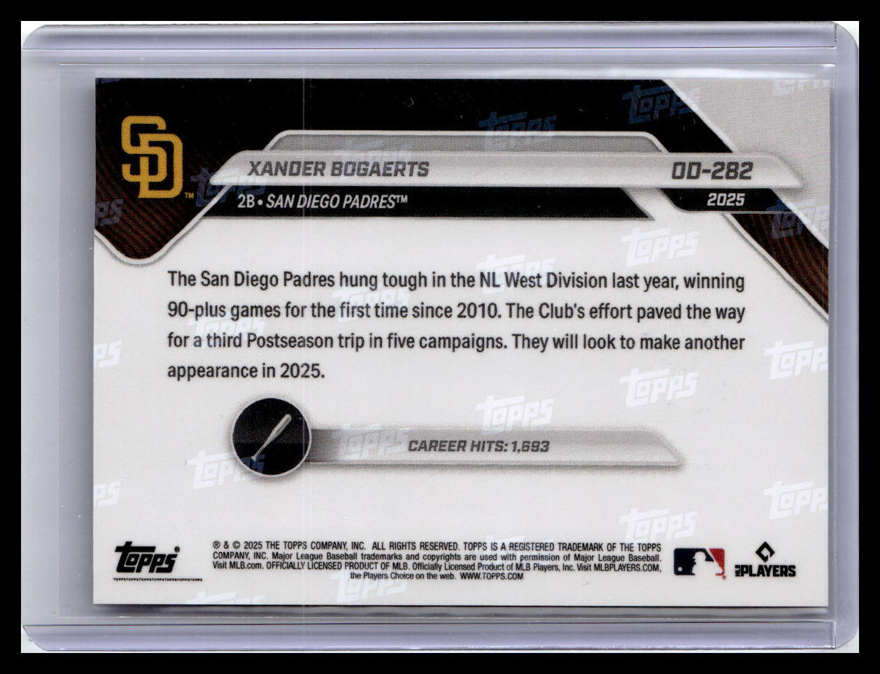 2025 Topps Now Road to Opening Day San Diego Padres #OD-282 Xander Bogaerts