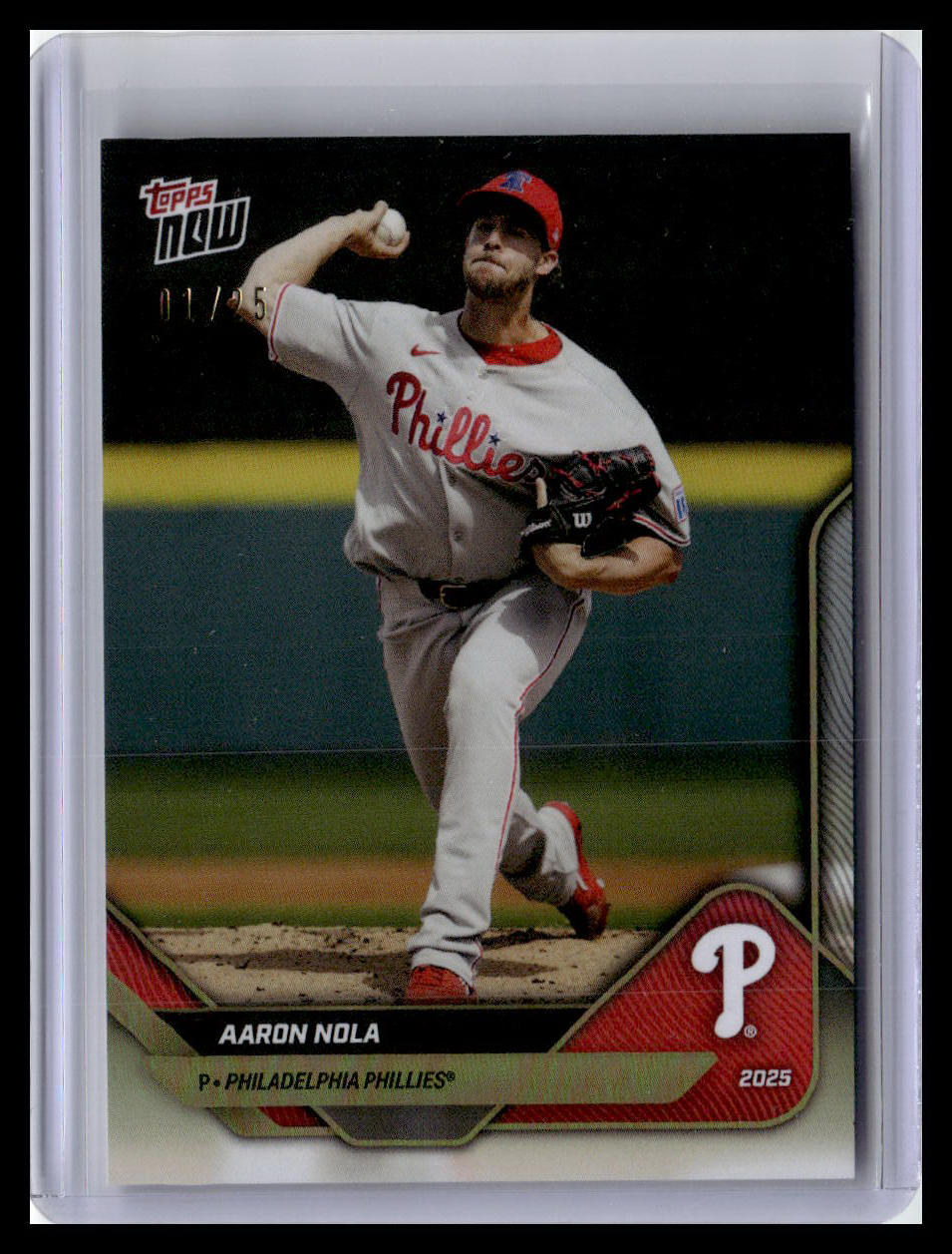 2025 Topps Now Road to Opening Day #OD-185 Aaron Nola Gold Foil /25