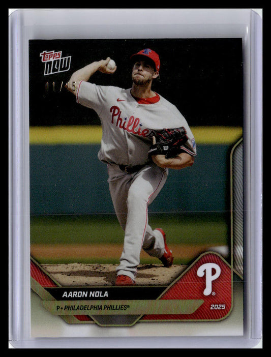 2025 Topps Now Road to Opening Day #OD-185 Aaron Nola Gold Foil /25