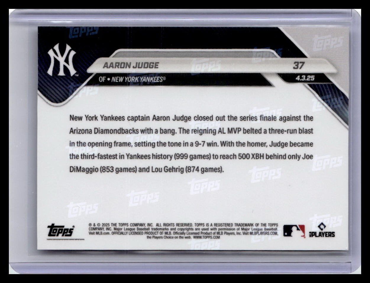 2025 Topps Now #37 Aaron Judge