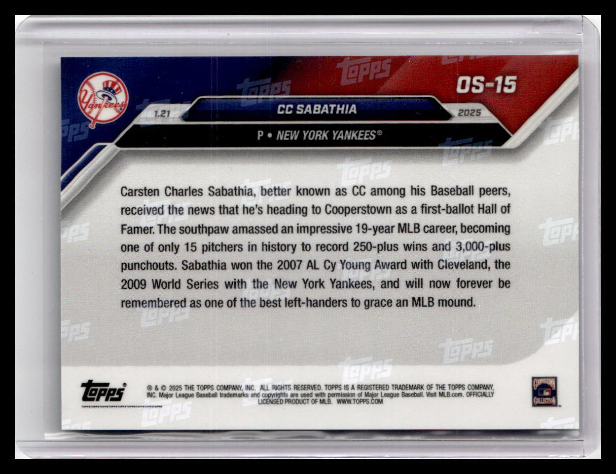 2024-25 Topps Now Off-Season #OS-15 CC Sabathia